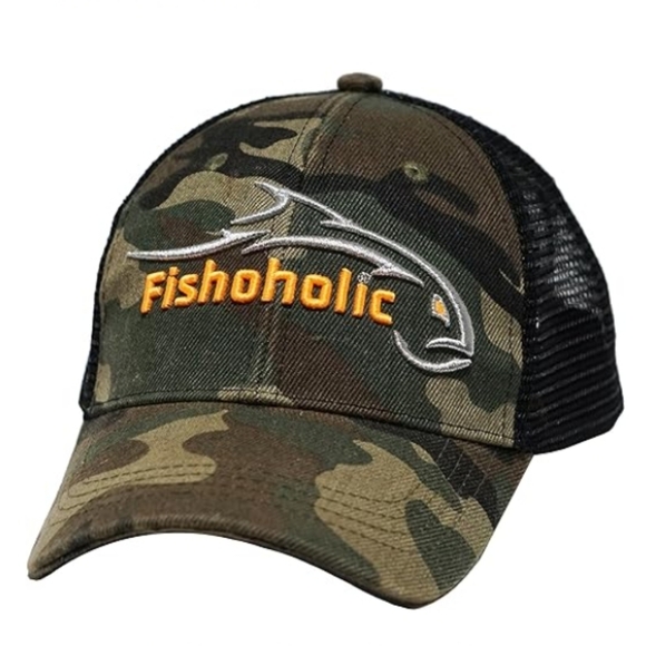 Baseball Fishing Hat Embroidered Logos Mesh Trucker Fishing Outdoors Camo - Picture 7 of 7